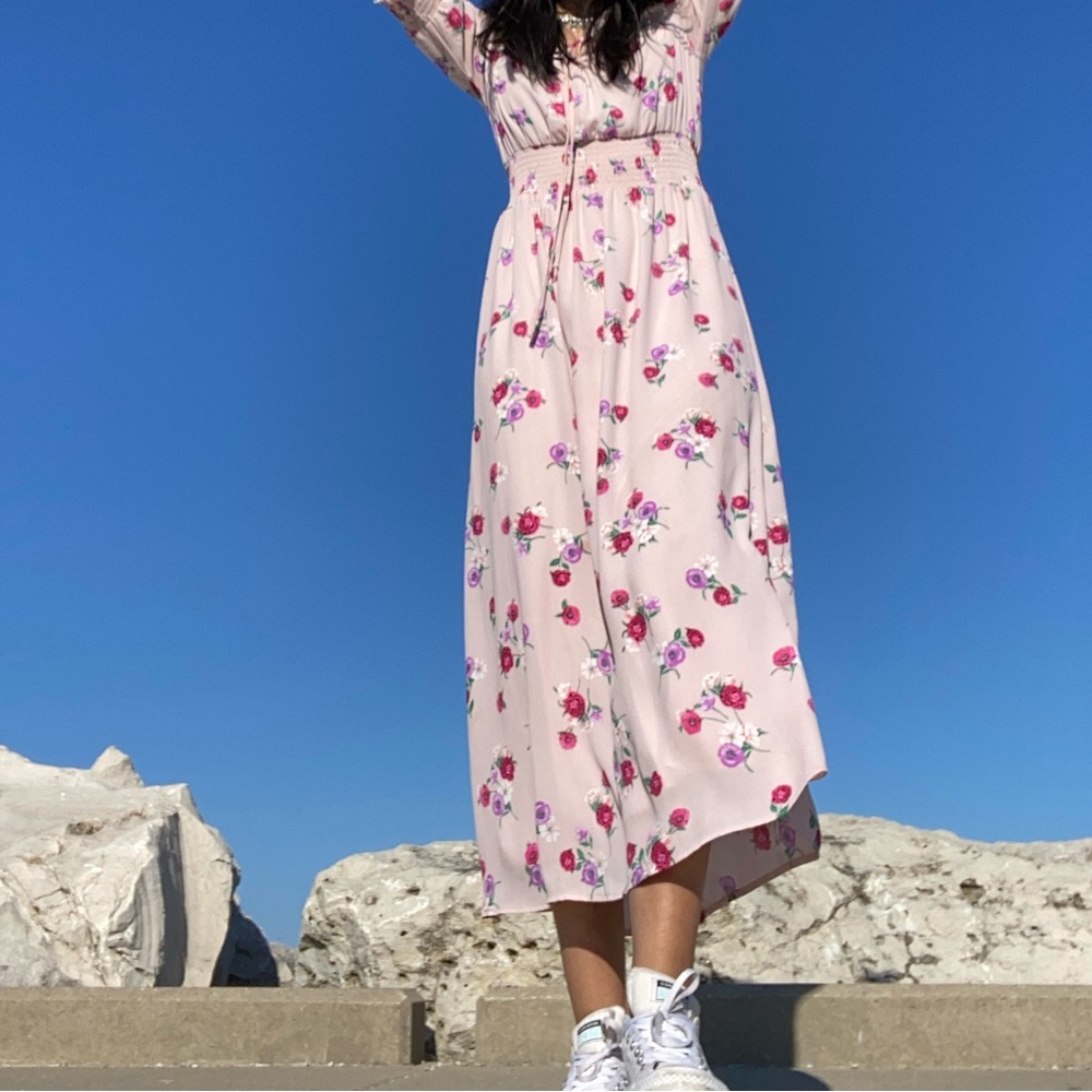 Pink Floral Maxi Dress